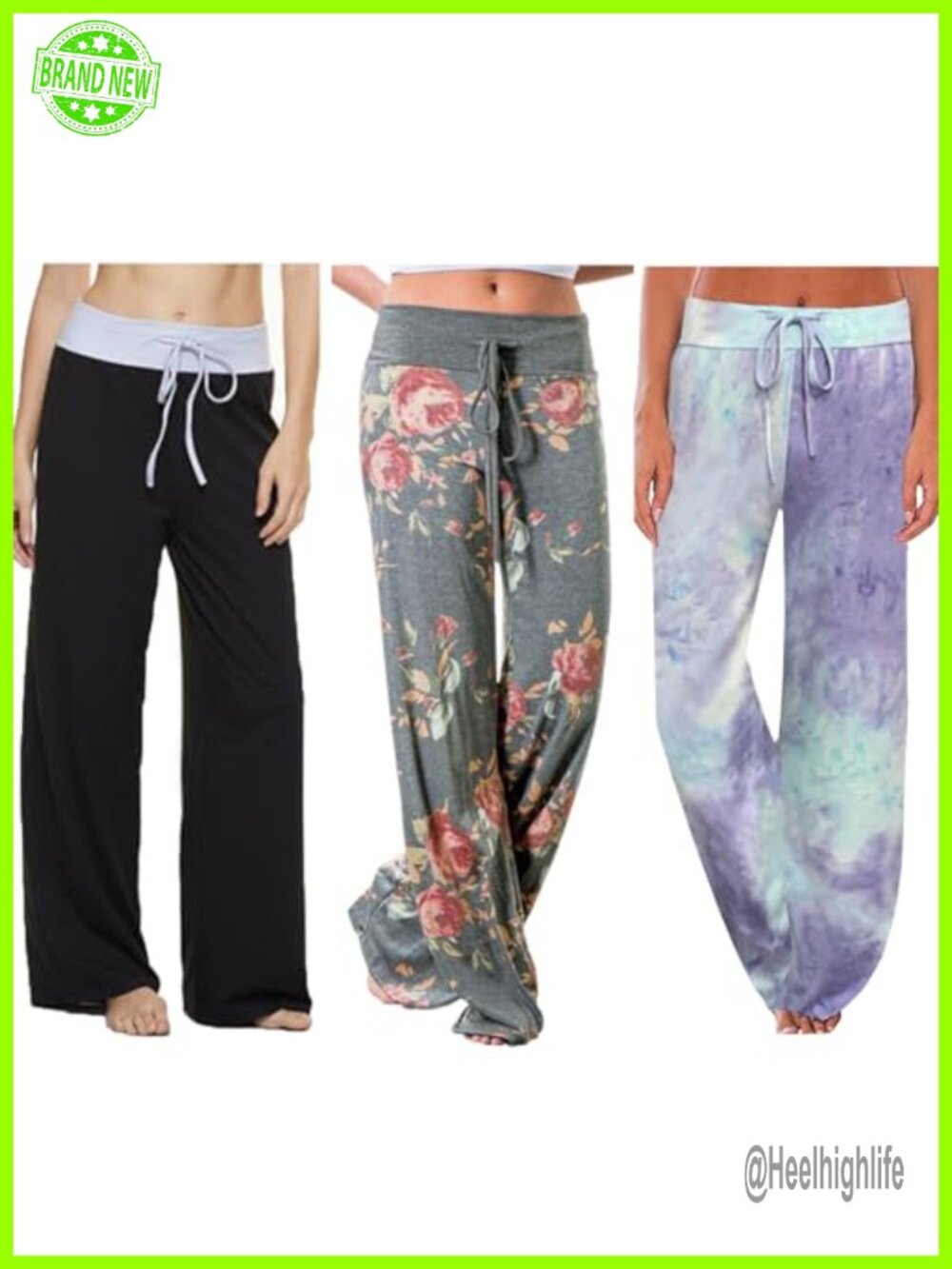 Women's Comfy Stretch Pajama Lounge Pants Drawstring Wide Leg